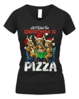 All I Want for Christmas is Pizza Funny Santa Reindeer