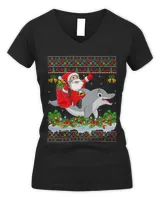 Dolphin Gift Xmas Ugly Santa Riding Dolphin Christmas