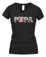 Papa Cow Print Cowboy Animal Pattern Farmer Cow Father Papa T-Shirt
