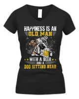 English Bulldog Dog Lover Happiness Is An Old Man With A Beer And A English Bulldog 212 Bulldog Dad Mom