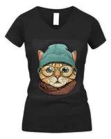 Hipster Cat With Glasses Feline Kitten Lover 579
