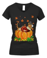 Basset Hound Dog Thanksgiving Turkey Fall Autumn Pumpkin T-Shirt