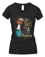 Funny Black Mrs Santa Just A Girl Who Loves Christmas 306