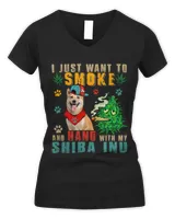 Vintage Smoke And Hang With My Shiba Inu Funny Smoker Weed