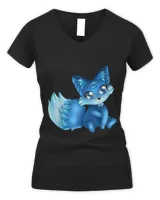 Cute Blue Sit Anime Fox Deutschland Geschenk