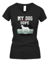 Womens Dope Dog Siberian Husky V-Neck T-Shirt