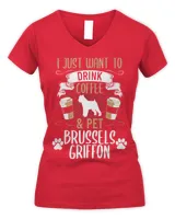 Want To Drink Coffee And Pet Brussels Griffon Dog Lover Long Sleeve T-Shirt