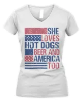 She Loves Hot Dogs Beer And America Too