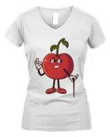 Cute cherry fruit character with eye glass  T-Shirt