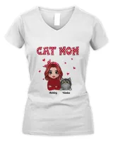 Polka Dot Pattern Doll Cat Mom Gift For Cat Lovers Personalized QTCAT291222A1