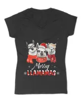 Merry Llamamas Santa Hat Christmas Funny Llama Pj Holiday