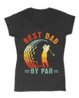 Best Dad By Par Funny Golf Daddy Fathers Day US Flag Gifts T-Shirt