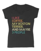 Boston Terrier Dog Owner Coffee Lovers Quote Vintage Retro Pullover Hoodie