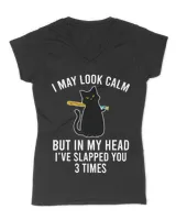 In My Head I've Slapped You 3 Times Funny Black Cat Slap QTCAT140123A10