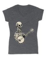 Banjo Player Retro Skull Skeleton Bluegrass Musician