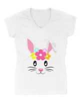 Cute Easter Bunny Face Pastel Tee For Girls and Toddlers