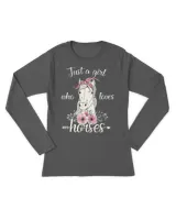 Just A Girl Who Loves Horses Cute Graphic Horse T-Shirt