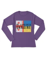 Funny Georgian-Ukrainian flag flag friendly Pullover shirt