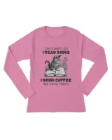 Cute Cat Read book And Drink Coffee, Gift For Girl, Women Shirt