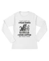 Cute Cat Read book And Drink Coffee, Gift For Girl, Women Shirt