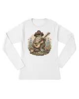 Cottagecore Shirt Aesthetic Frog Playing Banjo Shirt, Cute Gift For Women