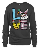 Love Easter Bunny Teacher Cute Rabbit Spring School Women T-Shirt
