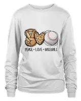 Peace Love Baseball Day Mom Leopard Print Cheetah Pattern