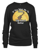 If You Want Me To Listen Talk About Guitar Funny Illustration Vintage Racerback Tank Top T-Shirt