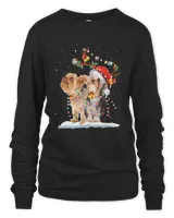 Yorkshire Terrier Santa Xmas Merry Christmas Light Sweatshirt