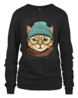 Hipster Cat With Glasses Feline Kitten Lover 579