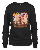 Cute Pig Animals Farm Patriotic American Flag 4th July 71