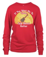 If You Want Me To Listen Talk About Guitar Funny Illustration Vintage Racerback Tank Top T-Shirt