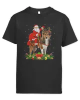 Xmas Matching Funny Santa Riding Shetland Sheepdog Christmas 3