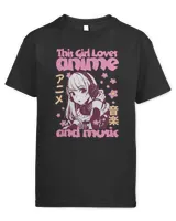 This Girl Loves Anime and Music Retro Vintage Japanese Style 3