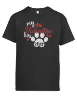 My Valentine Has Paws Dog T-Shirt