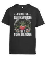 Im A Book Dragon Not A Worm Book Lovers Reading