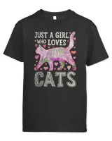 Just A Girl Who Loves Cats Kittens Flower Animal Lover Girls 131