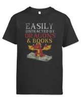 Easily Distracted By Dragons And Books Bookworm Book Dragon