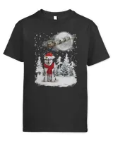 Husky On Snow Christmas Moon Lighting Santa Hat27