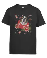 St Bernard Dog In Christmas Card Ornament Pajama Xmas400