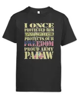 Mens My Grandson Is A Soldier Proud Army Papaw Military Grandpa