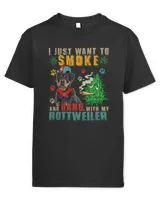 Vintage Smoke And Hang With My Rottweiler Funny Smoker Weed