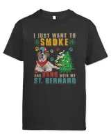 Vintage Smoke And Hang With My St. Bernard Funny Smoker Weed