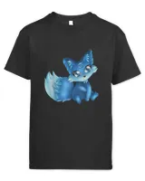 Cute Blue Sit Anime Fox Deutschland Geschenk