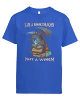 I am a book dragon not a worm Dragon Reading Books Lover tee