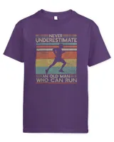 Never Underestimate an Old Man Who Can Run, Running T-shirt for Dad, Runner Dad Father's Day Gift, Marathon Run Clothes, Running Grandpa Shirt