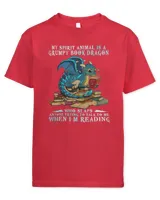 Funny My Spirit Animal Is A Grumpy Book Dragon Who Slaps Tee