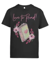 Book Reader Love to Read Book Graphic with Flowers 160 Reading Library