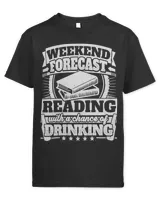 Book Reader Weekend Forecast Reading Drinking Tee 446 Reading Library
