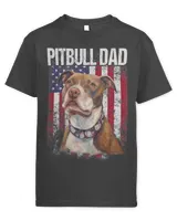 Pitbull Lover Dog Dad With Proud American Flag Dog Lover 42 Pitbulls